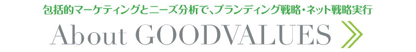 ABOUT GOODVALUES【good-values.jp】ブランディング｜Webデザイン・HP制作｜ネットショップ構築・運営｜ネット集客・Google/SEO対策｜toruchang